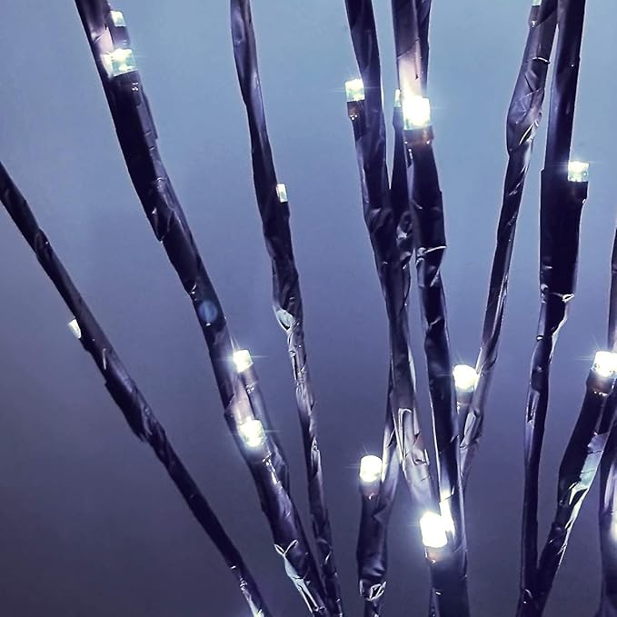 Led Branch Light Battery Operated Lighted Branches Vase Filler Willow Twig Lighted Branch 30 Inch 20 LED for Christmas Home Party Decoration Indoor Outdoor Use Pack of 2 White