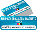 Magnet Me Up Custom 10x3 Inch Rectangle Magnet, 50 Pack, Customizable for Businesses, Personal Use, Choose Your Text, Upload Image, Magnetic Vinyl for Car and Any Magnetic Surface, Crafted in USA