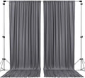 AK TRADING CO. 10 feet x 10 feet Charcoal IFR Polyester Backdrop Drapes Curtains Panels with Rod Pockets - Wedding Ceremony Party Home Window Decorations