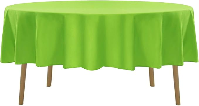 90 inch Round Tablecloth Washable Polyester Table Cloth Decorative Table Cover for Wedding Party Dining Banquet（90 inch,Apple Green）