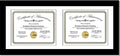 Creative Picture Frames 14X30Bk-W Black Horizontal Double Diploma Frame With 2 Opening White Mat, Holds 2-10X12-Inch Documents With Wall Hanger