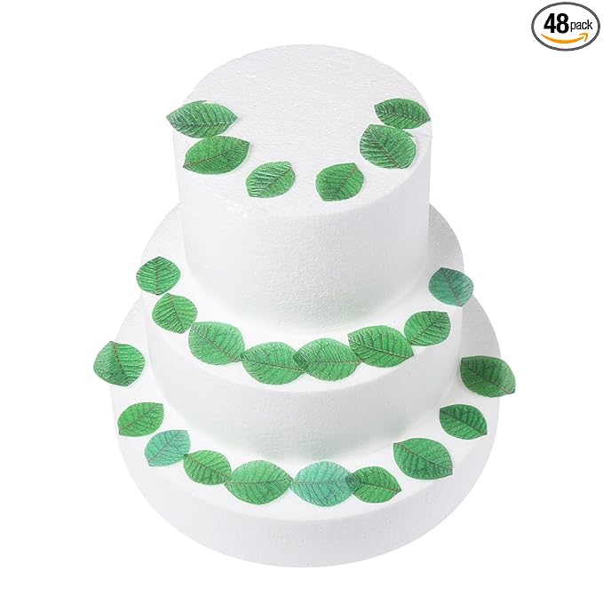 GEORLD 24Pcs Edible Cake & Cupcake Toppers Green Leaves Decoration …