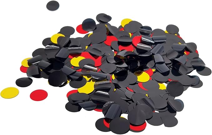 Red and Black and Gold Foil Confetti, Round Dots Glitter Table Confetti, Sparkling for Party Decorations (1.76 OZ)
