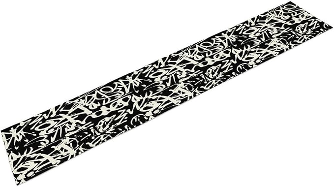Graffiti Table Runner,Black White Abstract Messy Art Theme Pattern Print Tablecloth Burlap for Hotel Indoors Outdoor Dining Room Kitchen Home Decor,W13X L90 in