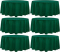 Round Tablecloth 132 Inch 6 Pack Dark Green Tablecloths Washable Decorative Linen Polyester Table Clothes Cover for Dining Table Banquets Buffet Parties and Wedding