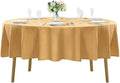 60 inch Round Tablecloth Washable Polyester Table Cloth Decorative Table Cover for Wedding Party Dining Banquet（60 inch,Gold）
