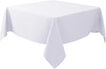 Biscaynebay Textured Fabric Square Tablecloths 60x60 Inches, White Water Resistant Table Cloth Small Card Folding Table Covers Linen for Dining, Kitchen, Wedding and Parties etc. Machine Washable