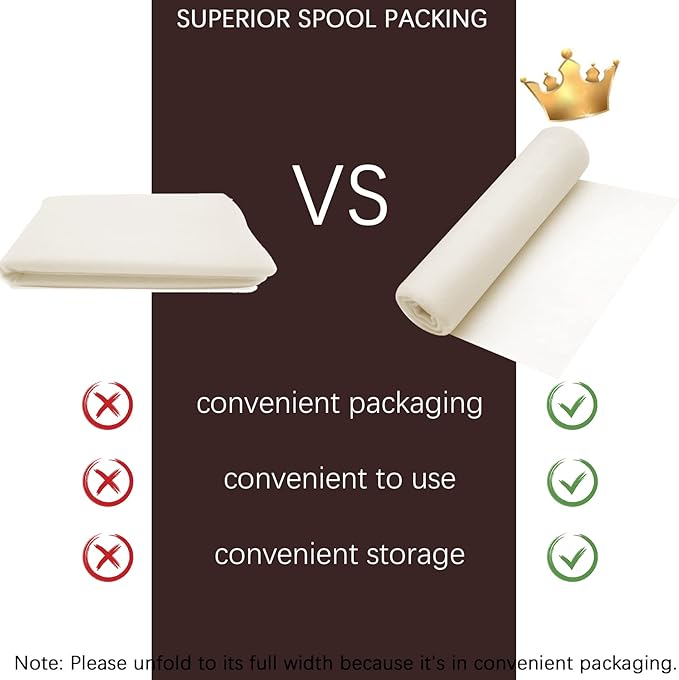 54" by 20 Yards Ivory Tulle Fabric Rolls - Tutu Spool Bolt for DIY Wedding Decoration, Baby Shower Tutu Skirt, Gift Wrapping - Large Matte Tulle, Roll Packaging