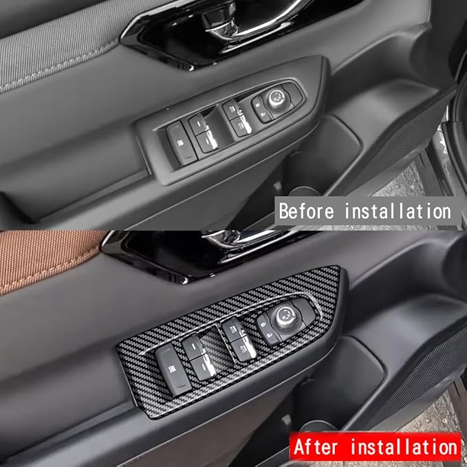 4pcs Carbon Fiber Style Front Rear Doors Window Glass Lift Switch Panel Cover Decorative Sticker Protection Car Interior Accessories for 2025 Subaru Forester KT17