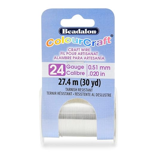 Beadalon ColourCraft Wire, 24 Gauge, Silver Color, 30 yd Spool