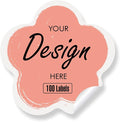 Custom Stickers Personalized Labels - Customized Stickers with Any Design Image Logo Text,Custom Thank You Label Stickers,Custom Stickers for Business Logo,100 Labels (Flower,4"x4")