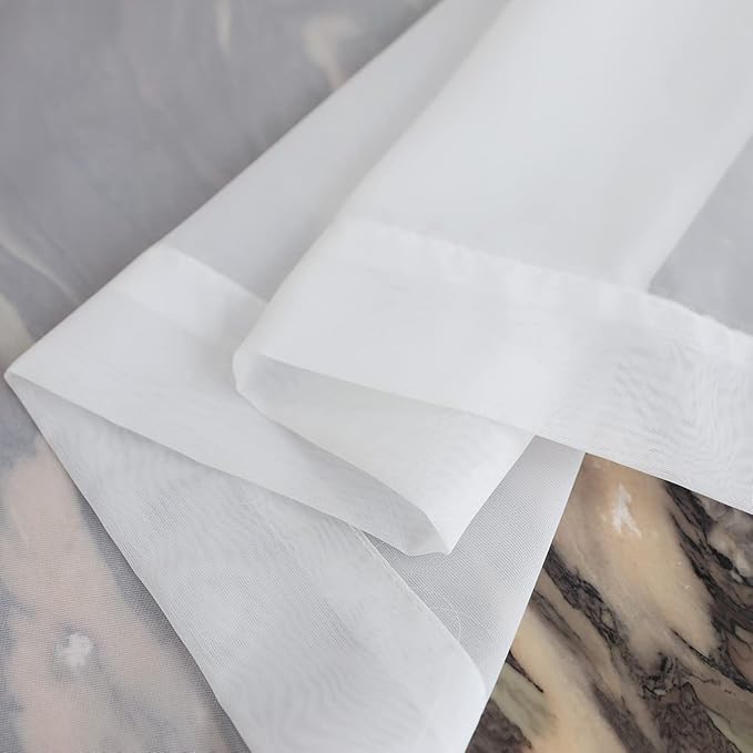 Window White Sheer Curtains 84 Inches Long 1 Panel Sheer White Curtains Basic Rod Pocket Panel for Bedroom Children Living Room Yard Kitchen (White, 52" W x 84" L | 1 pc)