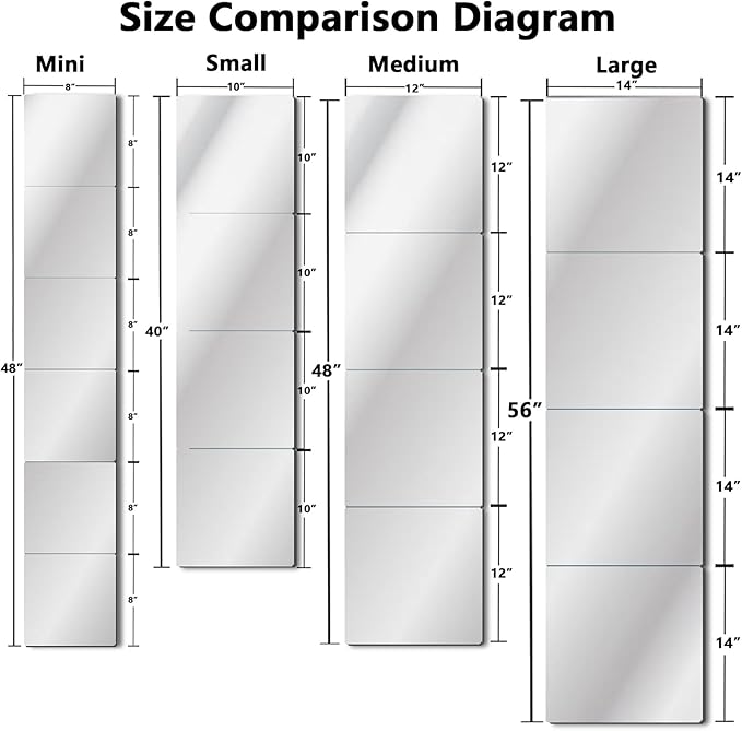 Unbreakable Acylic Small Mirror Tiles for Kids, (4-Pcs 12x12 Inch) Plastic Mirrors for Wall, Stick on Mirrors for Wall Decor, Shatterproof Mirror for Kids Bedroom