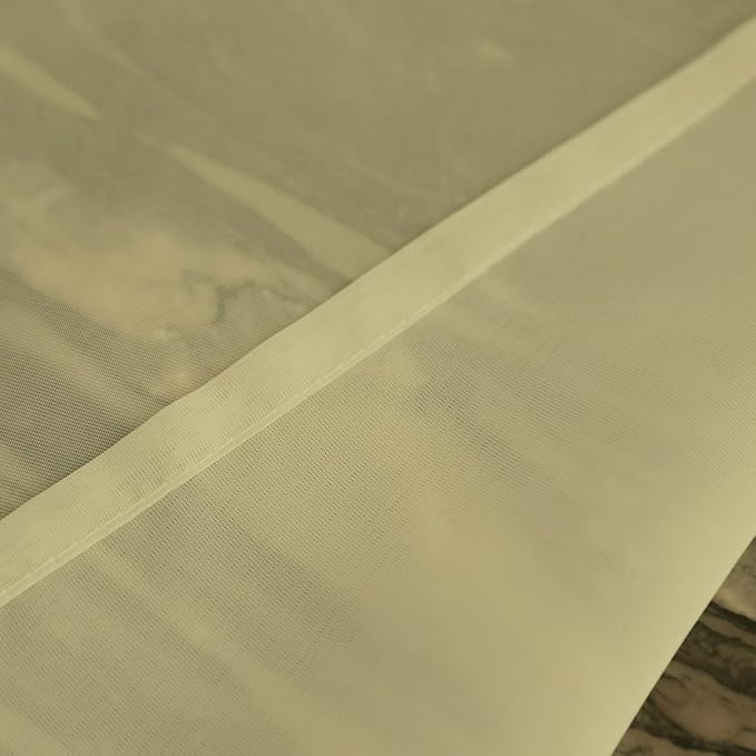 Window Light Yellow Sheer Curtains 72 Inches Long 2 Panels Sheer Curtain Basic Rod Pocket Panel for Bedroom Children Living Room Yard Kitchen (Light Yellow, 52" W x 72" L | 2 pcs)