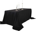Ascoza 2pack 90x156 Inch Black Rectangular Tablecloth 8 Feet Table Cloth in Polyester Fabric for Wedding/Banquet/Restaurant/Parties