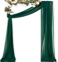 MLMC Emerald Green Wedding Arch Draping Fabric 1 Panel 29" x 20 FT Extra Long Gauze Drapes Sheer Backdrop Curtains 6.6 Yards Outdoor Drapery Panels for Wedding Ceremony Party Ceiling Decoration