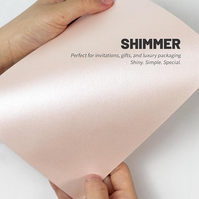50 PCS Pearl Pink A7 Envelopes with Stickers, Shimmering 5x7 Envelopes for Invitations, Great for Wedding Invitation Cards, Birthday RSVP, Graduation, Baby Shower 5.25 x 7.25 inches