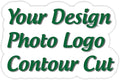 avgrafx 120 Custom Personalized Stickers Labels Vinyl Waterproof Made USA, Any Name,Text, Image, Logo 2" Contour Cut