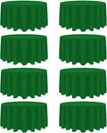 8 Pack Green Round Tablecloth 120 Inch Stain and Wrinkle Resistant Round Green Table Cloth Reusable and Washable Polyester Fabric Table Covers for Buffet Wedding Party and Banquet