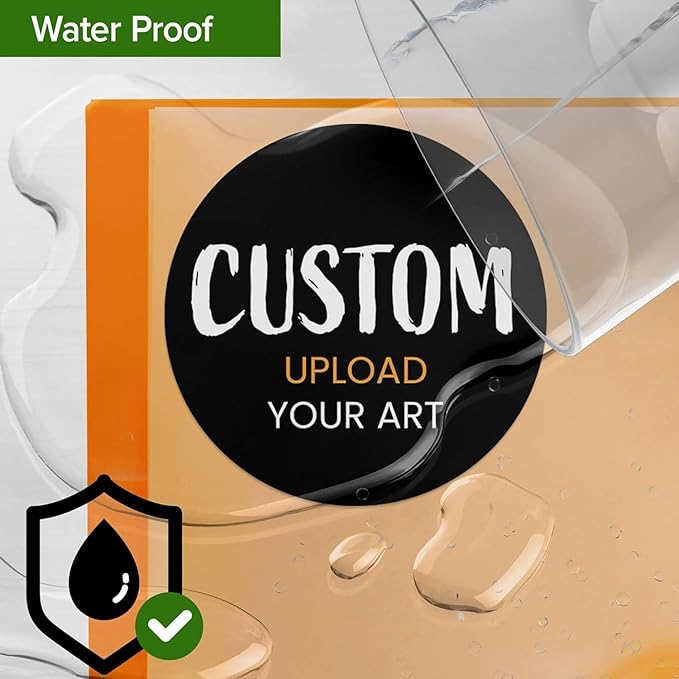 Custom Stickers for Weddings, Birthdays & Businesses - Personalized Labels with Your Logo - Waterproof, Fade and Heat Resistant - Pack of 100-1000 (Custom Text, 4 Inch)