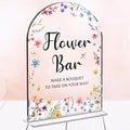 Wedding Sign Decor, Flower Bar Sign, 5x7 Inch Arch Acrylic, Wedding Sign for Reception & Event Party, Bridal Shower Decorations, Wedding Table Sign Accessories for Anniversary And Event (Flower)