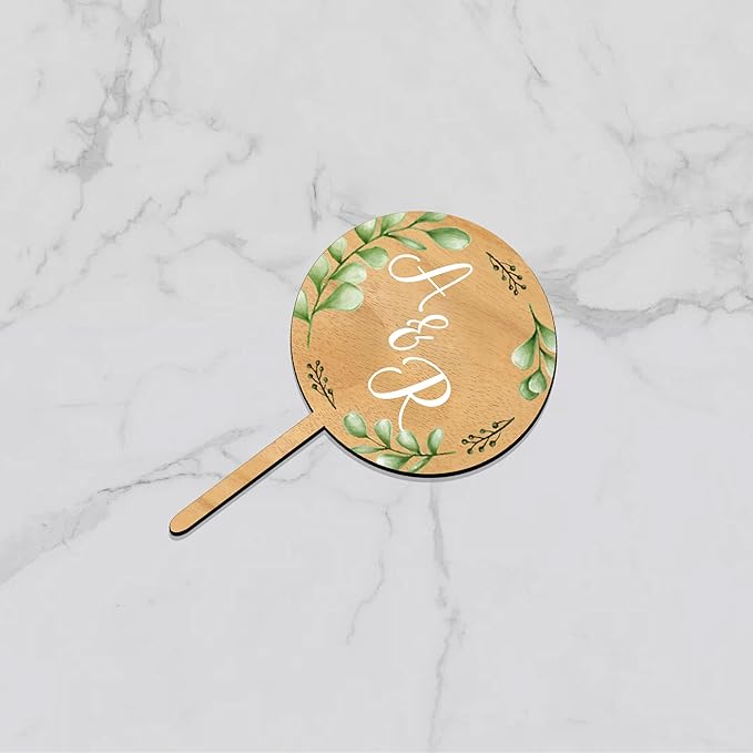 Custom Cupcake Toppers Cake Decorations in Wood for Wedding Engagement Baby Shower Birthday Party etc. (Design B / 36 PCS)