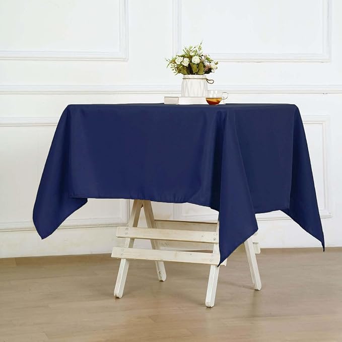 Efavormart 54x54 Navy Blue Wholesale Linens Seamless Polyester Square Linen Tablecloth for Wedding Banquet Party Restaurant