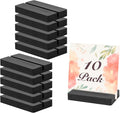 Acrylic Sign Stand Card Holder, 10 PCS Place Sign Holders with Card Slot, Stands for Acrylic Signs, Table Numbers Display Stands for Meeting/Menu/Table Numbers (Black)