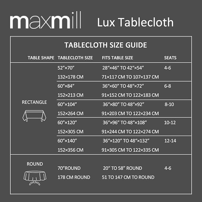 maxmill Lux Faux Linen Table Cloth with Slubby Texture Wrinkle Resistant Soft Anti-Shrink Tablecloth for Kitchen Dining Tabletop Fall Harvest Thanksgiving Parties Dinner Rectangle 52 x 70 Inch Rust