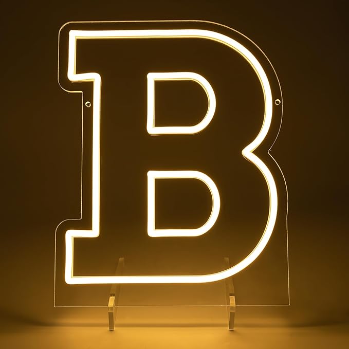 Light Up Letters B, Led Marquee Letter Lights Neon Sign, 13.9" Height Decorative Lighted Alphabet Number, Battery/USB Powered Led Letters Lights for Wedding, Birthday, Party, Christmas or Home Decor