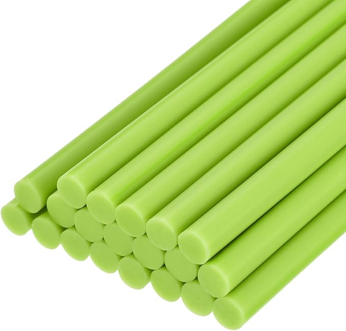 uxcell 20pcs Hot Glue Sticks for Glue Gun 7mm/0.27-inch x 4-inch Mini Hot Melt Adhesive Glue Stick Bright Green
