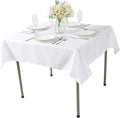 Cupuamon Square Tablecloth 52x52 inch Washable Polyester Fabric Table Cloth for Wedding Party Dining Banquet Decoration（52x52,White）