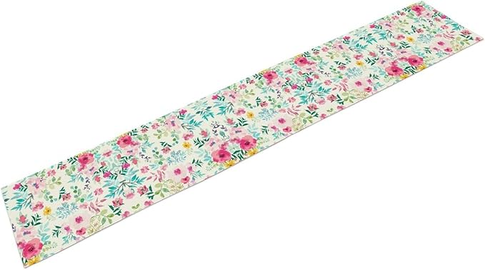 Watercolor Floral Table Runner, Colorful Botanical Spring Summer Nature Flower Aesthetic Table Runner for Kitchen Dinning Table Runner Decor Home Wedding Party Holiday, 13x120 Inch