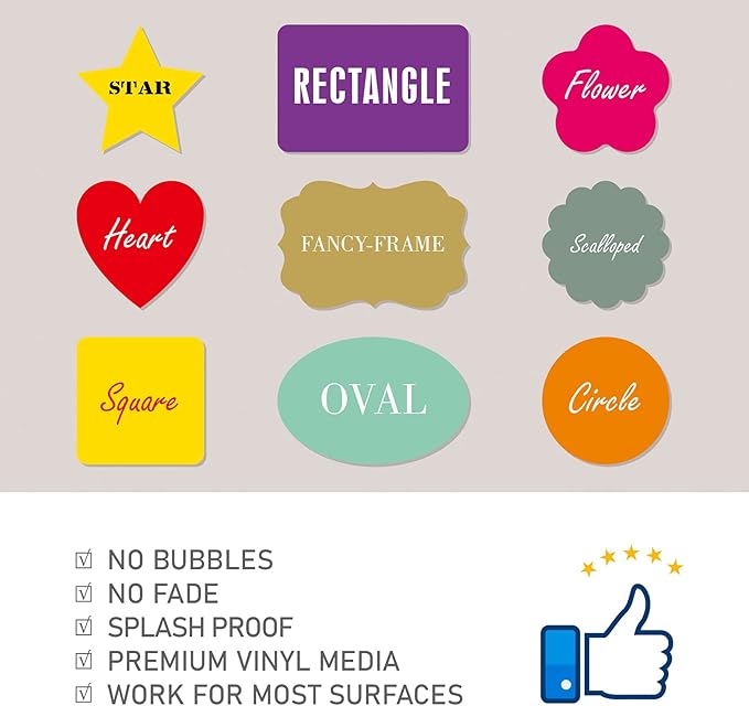 Custom Personalized Labels - Any Design Image Logo Text, Thank You Stickers for Business, 100 Labels (Fancy Frame, 3"x2")
