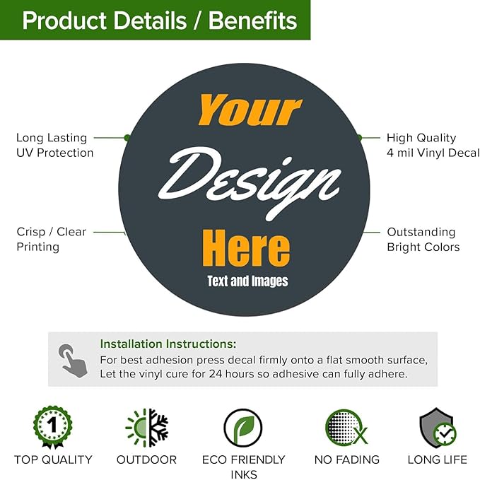 Custom Stickers for Weddings, Birthdays & Businesses - Personalized Labels with Your Logo - Waterproof, Fade and Heat Resistant - Pack of 100-1000 (Custom Image, 4 Inch)