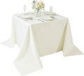 Cupuamon Square Tablecloth 90x90 inch Washable Polyester Fabric Table Cloth for Wedding Party Dining Banquet Decoration（90x90,Ivory）