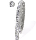 Rhinestone Ribbon 3 Yards Self Adhesive Rhinestone Strips Diamond Ribbon Sticker Crystal Roll Glitter Bling Rhinestones Tape for Crafting DIY Art Decoration (Silver,0.4 Inch)
