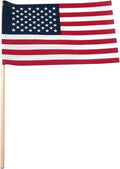 Super Tough Small American Stick Flags 4’’x6’’ - No Tip | Cotton Outdoor Flag on 10’’ Wooden Stick | Hand Held Flags Patriotic Decor for Various Holiday Parties and National Flag Day | 500 Pack