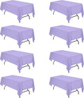 BRILLMAX 8 Pack Lavender Tablecloths for 6 Foot Rectangle Tables 60 x 102 Inch - 6ft Rectangular Bulk Linen Polyester Fabric Washable Cloth Cover for Wedding Reception Banquet Birthday Party