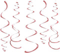 Rose Gold Party Hanging Swirl Decorations Sparkly Foil Streamer for Ceiling, Pack of 28