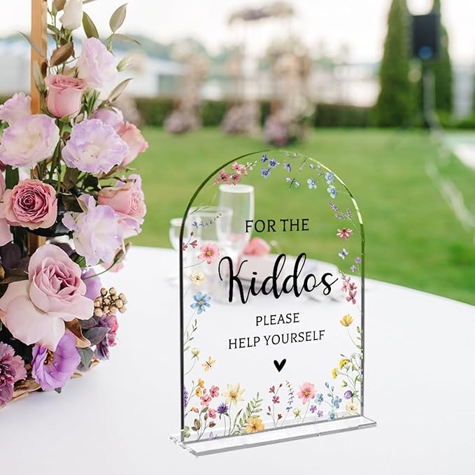 Wedding Sign，For The Kiddos Wedding Sign, Weddings Supplies 5x7 Inch, Kids Wedding Activities Acrylic Plaque, Please Help Yourself Sign, Wedding Signs for Ceremony And Reception decorative-signs184