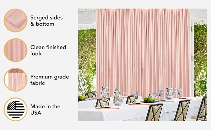 AK TRADING CO. 10 feet x 10 feet Rust IFR Polyester Backdrop Drapes Curtains Panels with Rod Pockets - Wedding Ceremony Party Home Window Decorations