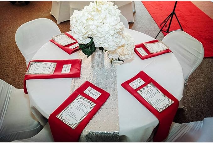Eternal Beauty Silver Table Runner, 2PCS-12X72 Sequin Table Runner Decorations for Birthday Parties, Banquets, Graduations,Christmas