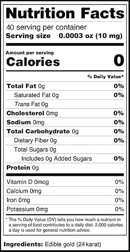 BeePoint 24K Edible Gold Foil Flakes - 400mg Gold Flakes for Cake Decorating, Baking, Cooking, Cupcakes, Chocolates, Drinks - Edible Gold Sheets