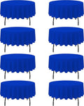 BRILLMAX 8 Pack Royal Blue Round Tablecloths 90 Inch - Circle Bulk Linen Polyester Fabric Washable Table Cloth Cover for Wedding Reception Banquet Birthday Party Buffet Restaurant