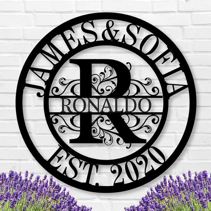 Personalized Metal Sign,Custom Family Name Sign,Last Name Signs,Split Letter Wall Art,Home Decor,Gifts for Wedding Anniversary,Outdoor Wall Decor,Metal Letter