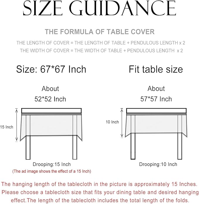 patdrea Designer Vintage French Square Tablecloth,Breathable Anti-Wrinkle Linen Trees Pattern Table Cloth,Decoration Table Cover for Kitchen Dining Christmas,Thanksgiving,67"x67"-Tatiana D