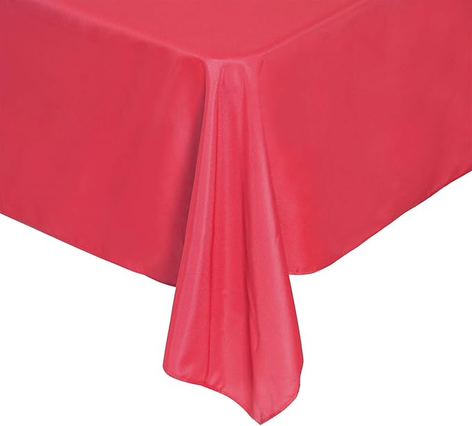 Rectangle Tablecloth 60x120 inch Washable Polyester Fabric Table Cloth for Wedding Party Dining Banquet Decoration（60x120, Red）