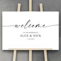 Script Calligraphy Wedding Welcome Signs, Welcome Sign Wedding, Customized Wedding Welcome Sign, Custom Wedding Welcome Sign