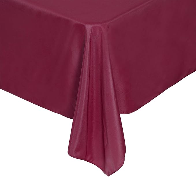 Rectangle Tablecloth 60x120 inch Washable Polyester Fabric Table Cloth for Wedding Party Dining Banquet Decoration（60x120, Burgundy）